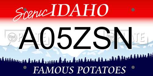 A05ZSN Idaho License Plate
