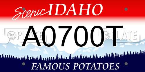 A0700T Idaho License Plate