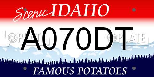 A070DT Idaho License Plate