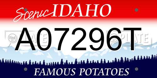 A07296T Idaho License Plate