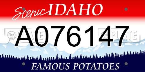 A076147 Idaho License Plate