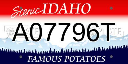A07796T Idaho License Plate
