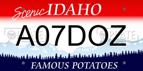 A07DOZ Idaho License Plate