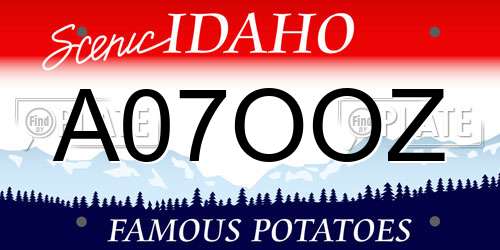 A07OOZ Idaho License Plate