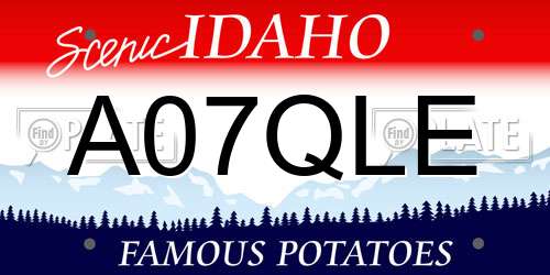 A07QLE Idaho License Plate