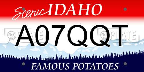 A07QQT Idaho License Plate
