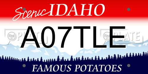 A07TLE Idaho License Plate