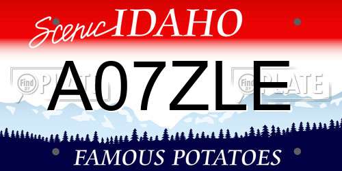 A07ZLE Idaho License Plate