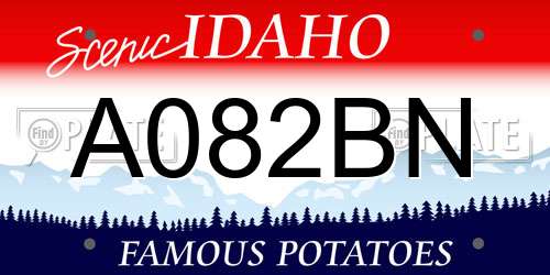 A082BN Idaho License Plate