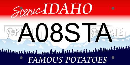 A08STA Idaho License Plate
