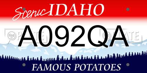A092QA Idaho License Plate