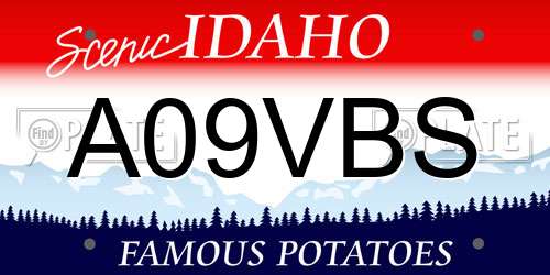 A09VBS Idaho License Plate