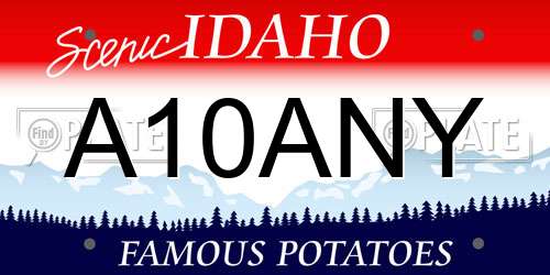 A10ANY Idaho License Plate