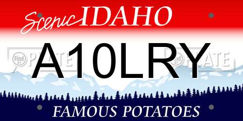 A10LRY Idaho License Plate