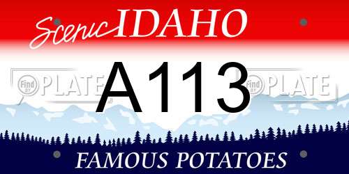 A113 Idaho License Plate