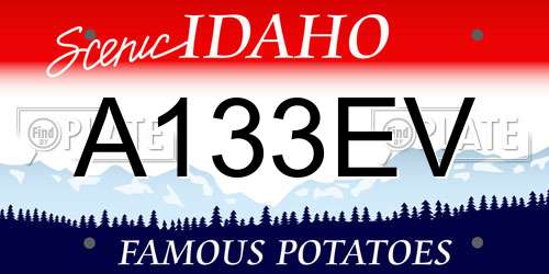 A133EV Idaho License Plate