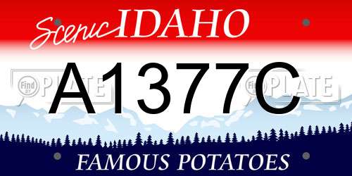 A1377C Idaho License Plate