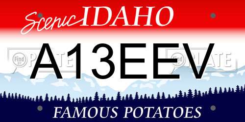 A13EEV Idaho License Plate