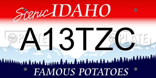A13TZC Idaho License Plate