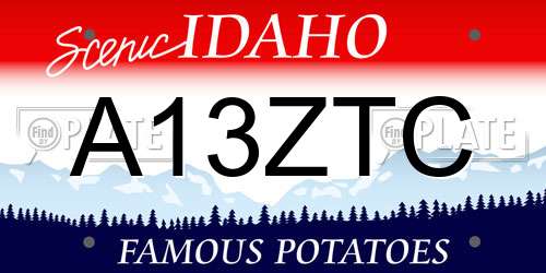 A13ZTC Idaho License Plate
