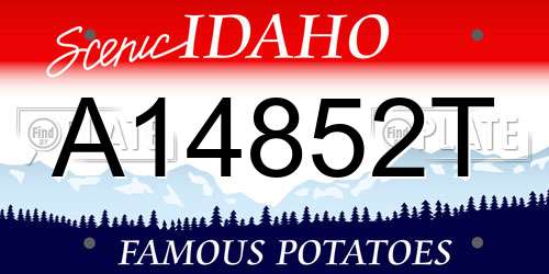 A14852T Idaho License Plate