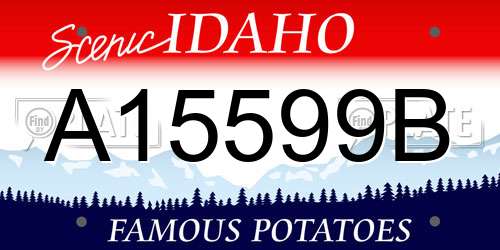 A15599B Idaho License Plate