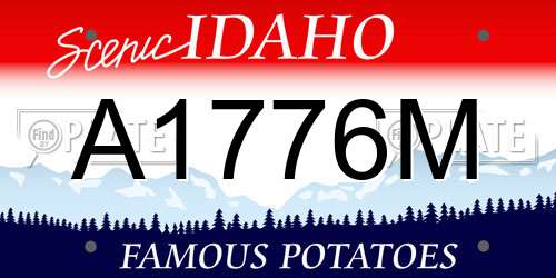 A1776M Idaho License Plate