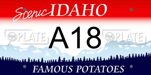A18 Idaho License Plate