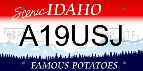 A19USJ Idaho License Plate