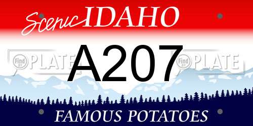 A207 Idaho License Plate