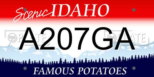 A207GA Idaho License Plate