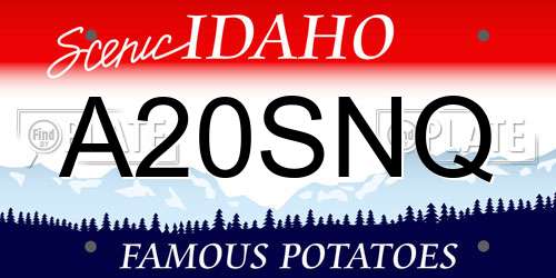 A20SNQ Idaho License Plate