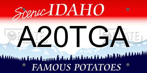A20TGA Idaho License Plate