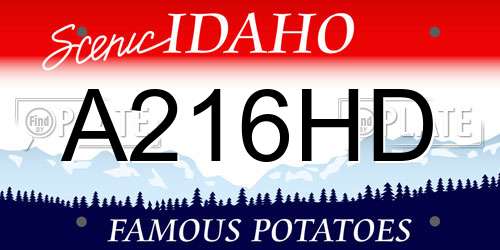 A216HD Idaho License Plate