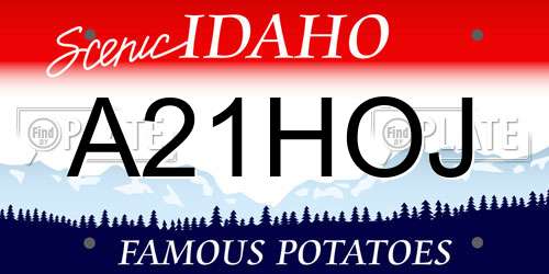 A21HOJ Idaho License Plate