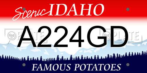 A224GD Idaho License Plate