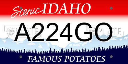 A224GO Idaho License Plate