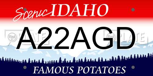 A22AGD Idaho License Plate