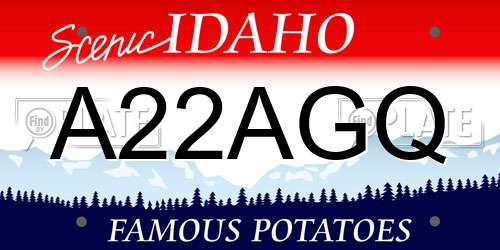 A22AGQ Idaho License Plate