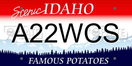 A22WCS Idaho License Plate