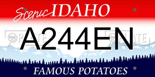 A244EN Idaho License Plate