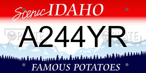 A244YR Idaho License Plate