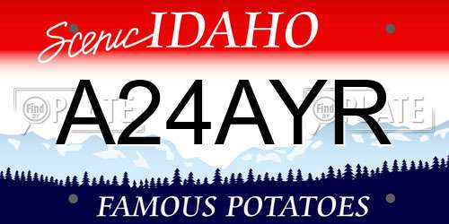 A24AYR Idaho License Plate