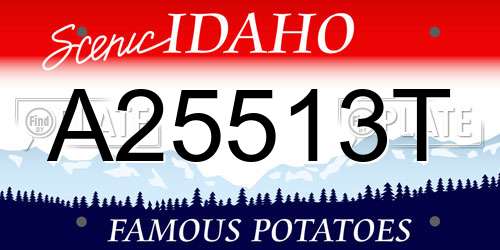 A25513T Idaho License Plate