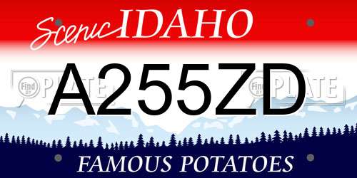 A255ZD Idaho License Plate