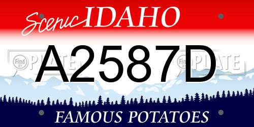 A2587D Idaho License Plate