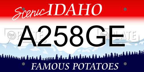 A258GE Idaho License Plate