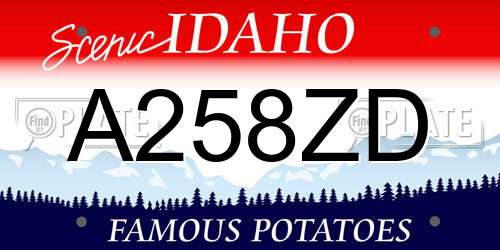 A258ZD Idaho License Plate