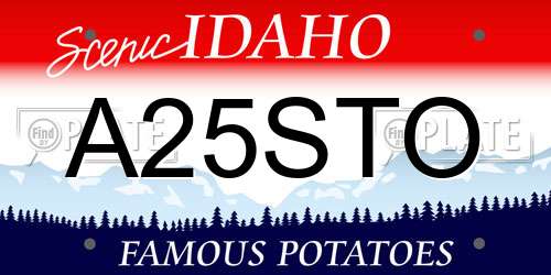 A25STO Idaho License Plate