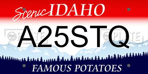 A25STQ Idaho License Plate